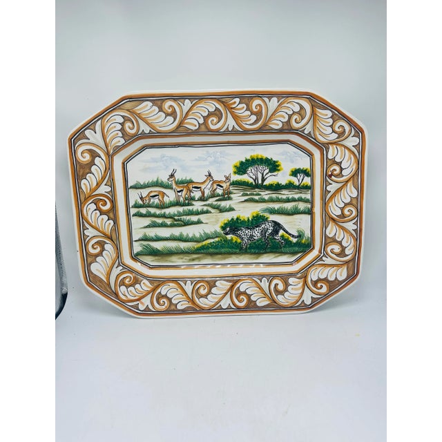 Ceramic Vintage Decorative Ceramic Platter For Sale - Image 7 of 8