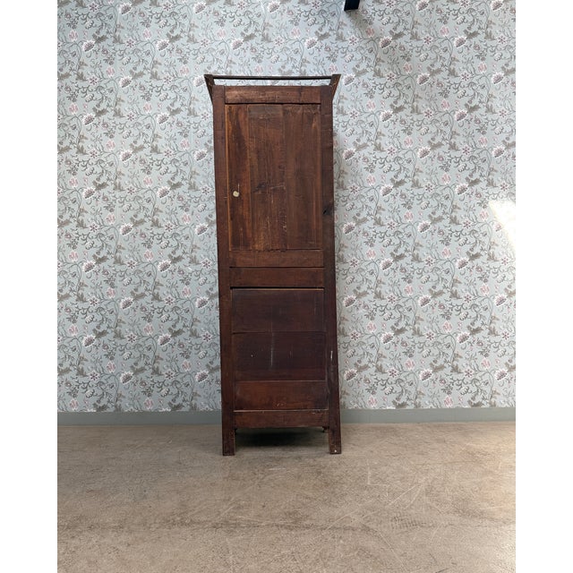 Antique Cherrywood Bonnetière with Clock For Sale - Image 5 of 13