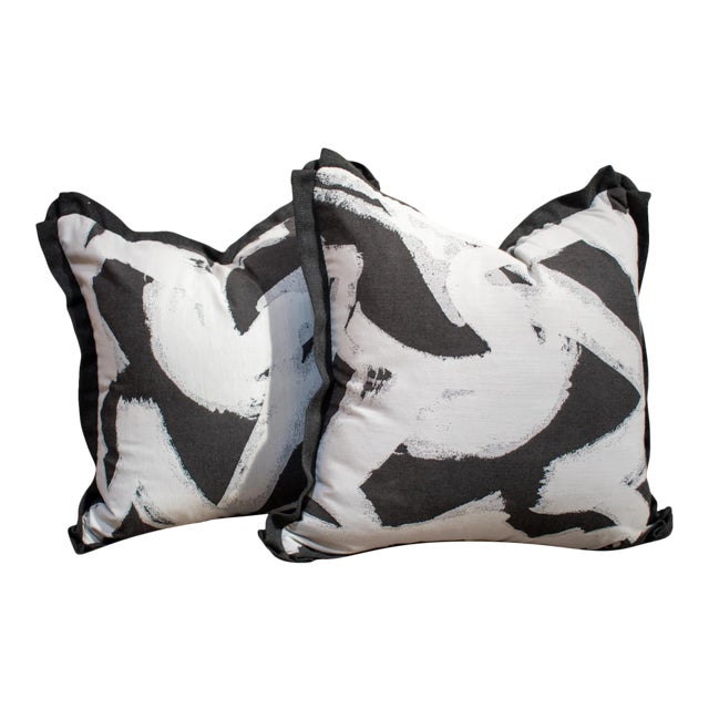 Pair of Custom Perennials “Tangled” Abstract Pillows For Sale