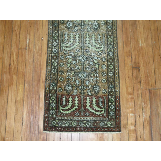 Early 20th Century Shabby Chic Tree of Life Runner - 1'10" x 9'8" For Sale - Image 4 of 6
