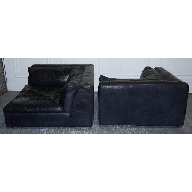 Zenna Sectional Grey Leather Sofa with Feather Filled Cushion from Timothy Oulton For Sale - Image 6 of 18