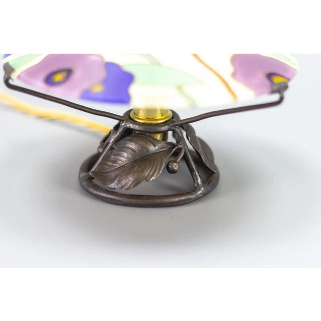 Art Deco Enameled Glass Table Lamp by Maxonade Verrier Dart, Paris For Sale - Image 15 of 18