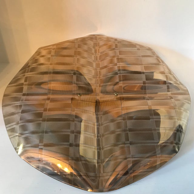 Italian Smoke Glass and Gold Design Serving Plater With Walnut Handle For Sale In Sacramento - Image 6 of 11