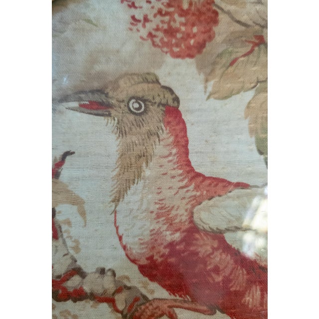 19th or 20th Century French Wicker Serving Tray With Tapestry Fragment of Bird For Sale - Image 9 of 16
