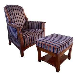 Set of Art Deco Style Lounge Chair with Footstool by Schuitema For Sale