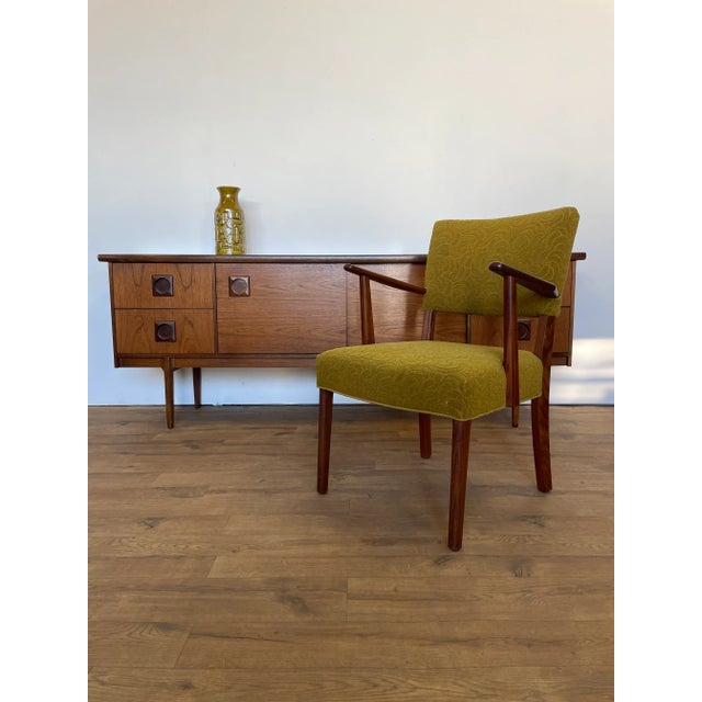 Vintage Danish Teak Chair with Green Fabric, 1970 For Sale - Image 17 of 18