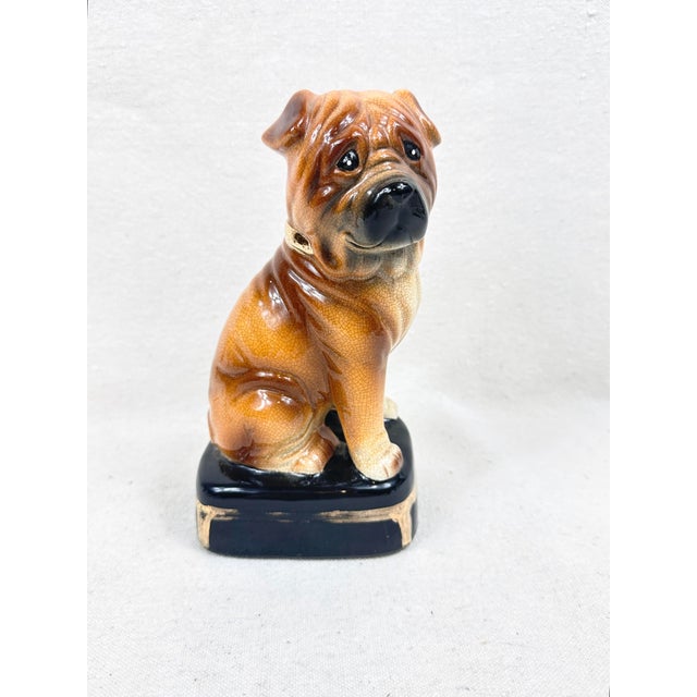 Ceramic Vintage 1970s Takahashi San Francisco Ceramic Shar Pei Dog Figurine Bookend - Single For Sale - Image 7 of 10
