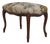 French Louis XV Peacock Upholstered Seat Bench For Sale