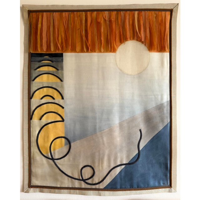 Hand-Dyed Tapestry Painting by French Artist, Marie-Laure Ilie, 1990s For Sale - Image 4 of 13