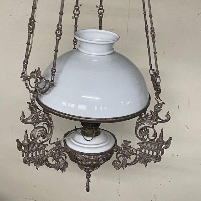 1920s Vintage Oil Pendant Lamp, 1920s For Sale - Image 5 of 16