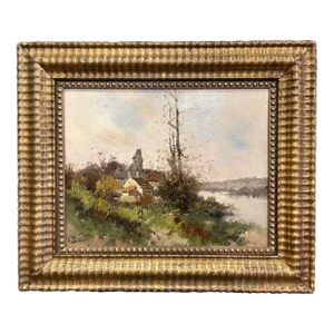 19th Century Framed Landscape Oil Painting Signed L. Dupuy for E. Galien-Laloue