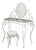 Modern White Painted Wrought Iron Vanity and Stool For Sale