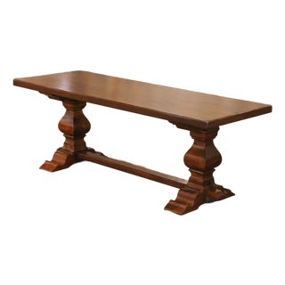 Early 20th Century French Walnut Monastery Refectory Dining Table For Sale