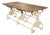 Antique French Painted Cast Iron and Oak Table From Alsace, Circa 1900 For Sale