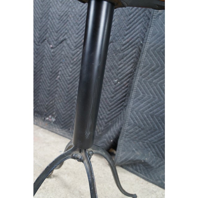 Industrial Cast Iron Round Cherry Side Accent Table Pedestal Plant Stand 29" For Sale - Image 10 of 10