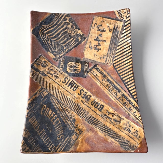 French Trompe L'œil Vide-Poche Catchall Ceramic Tray For Sale - Image 11 of 12