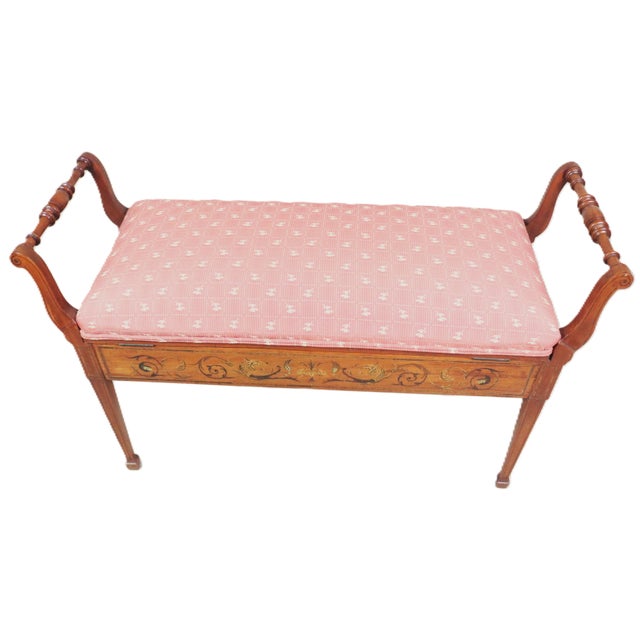Edwardian Period English Duet Bench For Sale - Image 11 of 12