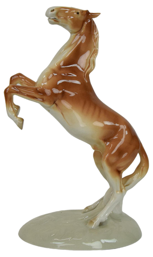 Porcelain Prancing Horse from Royal Dux, 1940s