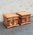 A pair of solid pine nightstands made in Mexico. Featuring warm wood tones, sturdy construction, and wrought iron...