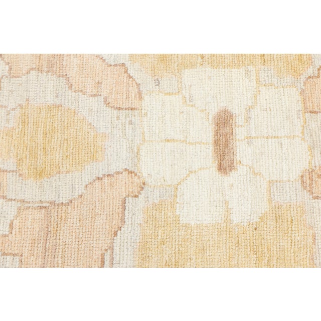 Cream 14x19 Modern Oushak Style Hand-Knotted Wool Rug Neutral Earth Tones For Sale - Image 8 of 12