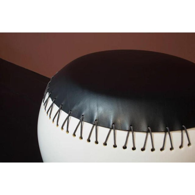 Contemporary Bombo 1 CStool in Enamelled Stoneware and Leather by Oscar Maschera For Sale - Image 3 of 8
