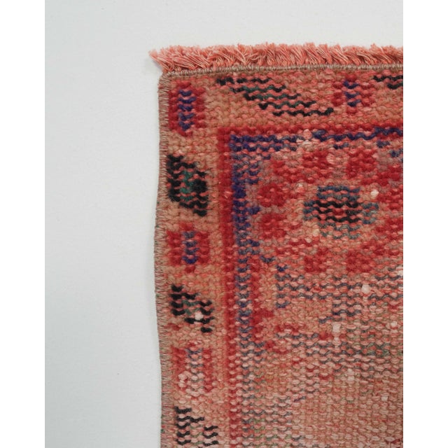 1970s Vintage Handmade Wool Cotton Red Area Rug For Sale - Image 9 of 12