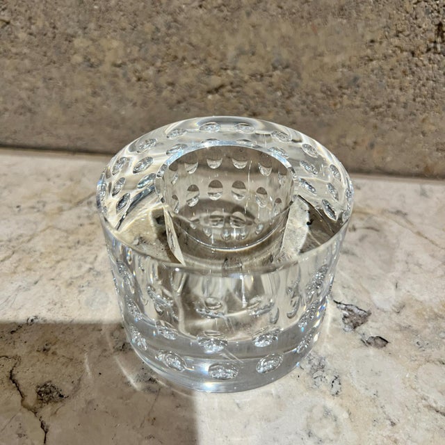 Oleg Cassini Crystal Candle Holder Bubble Glass Votive For Sale In San Diego - Image 6 of 6