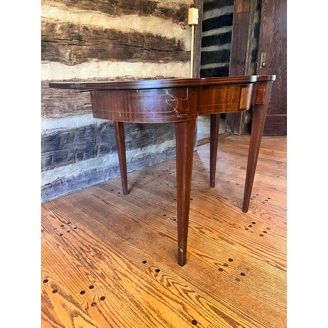 Antique Federal Hepplewhite Mahogany Flip-Top Table – Circa 1780 For Sale - Image 11 of 12
