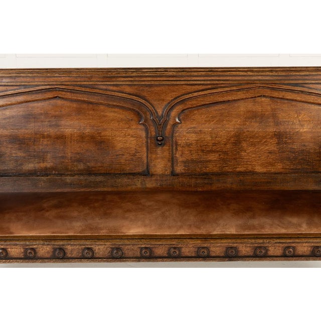 19th Century English Oak Gothic Bench For Sale - Image 10 of 11
