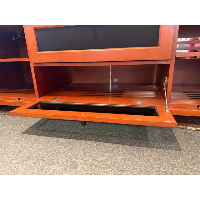 Bdi Novia Glass + Wood Media Cabinet For Sale - Image 4 of 12