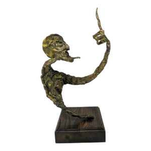 Vintage Gilt Bronze Brutalist Sculpture: Don Quixote