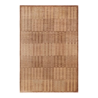 Contemporary Gabbeh Brown/Green Wool Rug - 9'11'' X 13'7'' For Sale