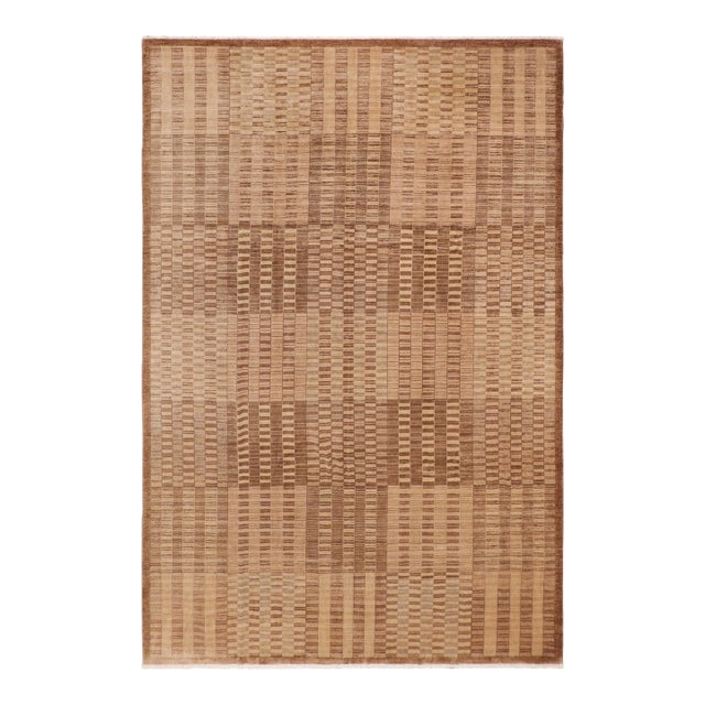Contemporary Gabbeh Brown/Green Wool Rug - 9'11'' X 13'7'' For Sale