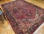 Red Vintage Persian Heriz Rug, Hand-Knotted Wool, Geometric Medallion Pattern, Red & Navy, 9x12 For Sale - Image 8 of 18