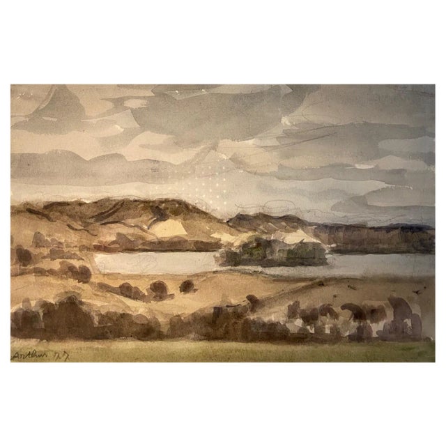 Edouard Arthur, Bretagne, Watercolor, 1977 For Sale