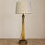 Mid-Century Modern Vintage Mid-Century Murano Style Handblown Amber & White Art Glass Table Lamp With Brass Base For Sale - Image 3 of 13