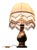 French Ceramic Table Lamp with Beaded Shade, 1960 For Sale