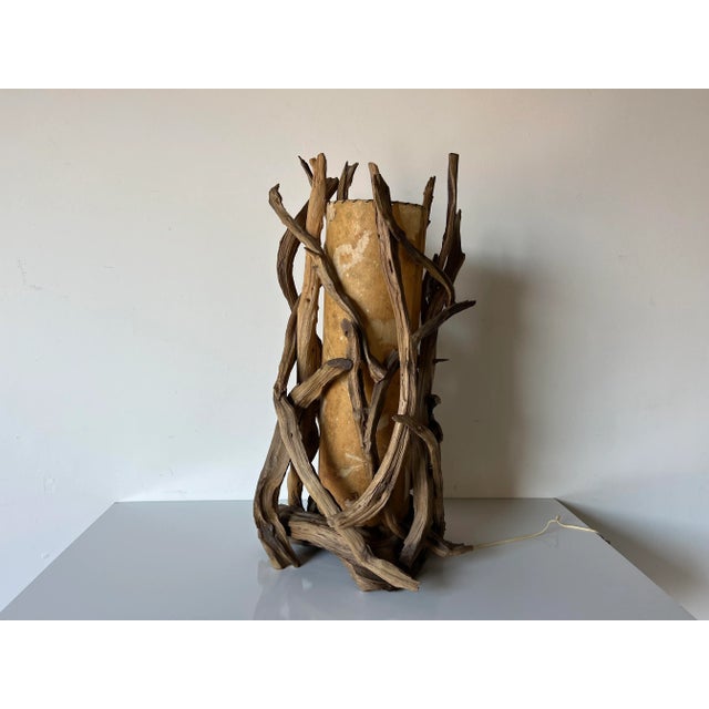Vintage Monumental Organic Driftwood Table Lamp For Sale - Image 13 of 13