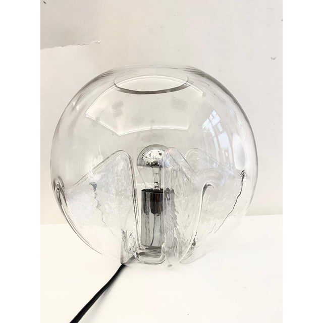 Glass Clear Glass Membrane Lamps attributed to Toni Zuccheri for Veart, Murano, 1960s, Set of 2 For Sale - Image 7 of 15