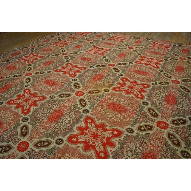 Mid 19th Century American Ingrain Carpet ( 12' 6" x 13' 4" - 381 x 406 cm ) For Sale In New York - Image 6 of 8