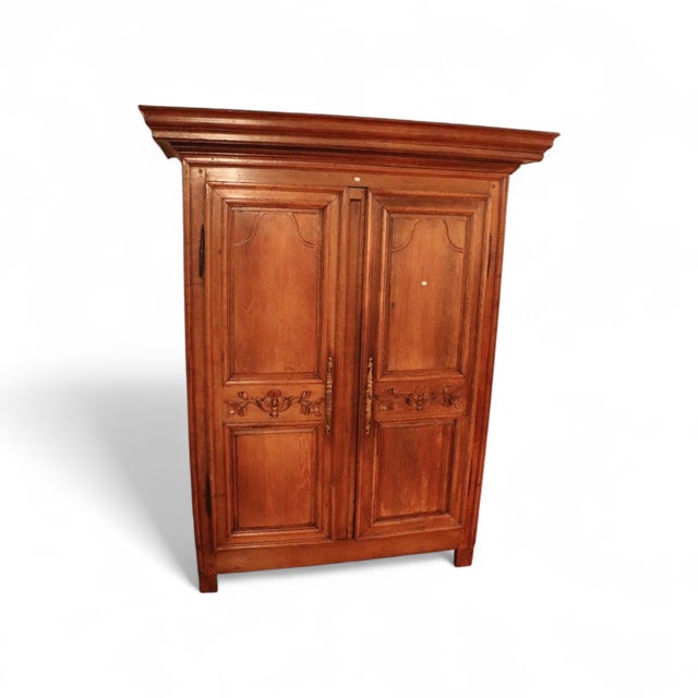 Late 19th Century Antique French Provincial Armoire in Light Wood, 1880 For Sale - Image 5 of 5