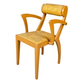 Italian Modern Yellow Fabric and Wooden Chair from Bros/S, 1980s For Sale