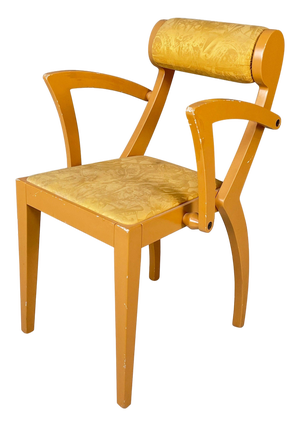Italian Modern Yellow Fabric and Wooden Chair from Bros/S, 1980s