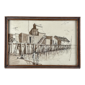 Provincetown School 20th Century Captain Jack's Wharf, Provincetown, Circa 1970