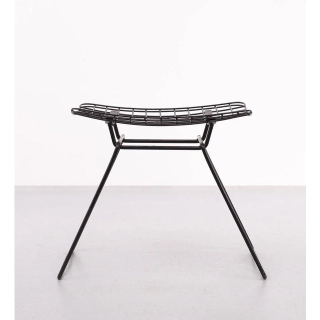 Black Steel Wire Stool by Cees Braakman for Pastoe, 1958 For Sale - Image 8 of 12