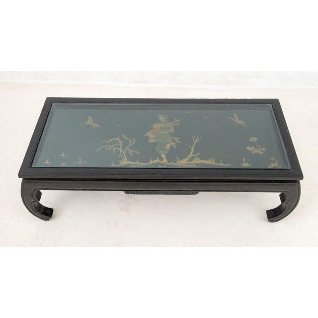 Chinese Chinese Ebonized and Painted Low Table For Sale - Image 3 of 8