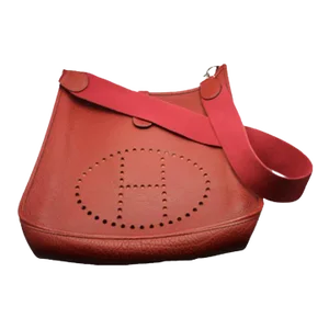 Hermes Evelyne Brick Red Clemence Leather GM Handbag Purse