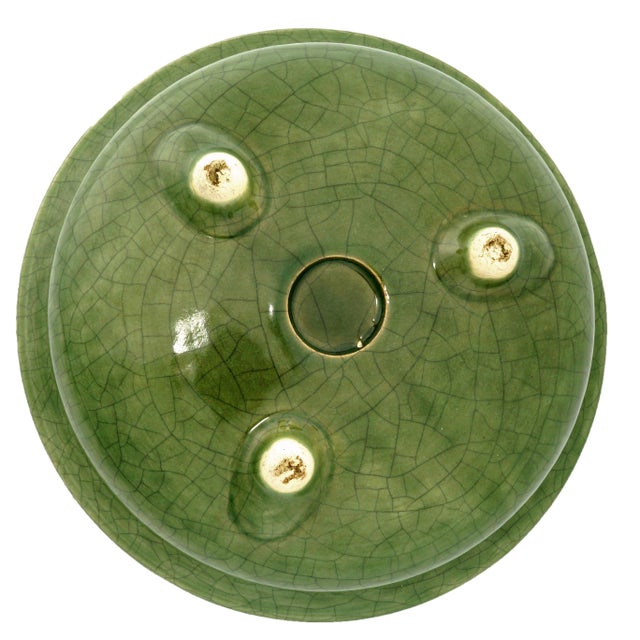 Large Antique 19th C Chinese Celadon Tripod Censer Crackle Glaze For Sale In Phoenix - Image 6 of 6