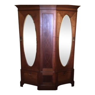 Antique English Walnut Wardrobe For Sale