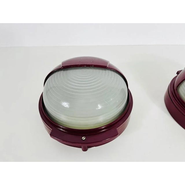 Mid-Century Italian Wall Lamps in Metal and Glass, 1960s, Set of 2 For Sale - Image 6 of 12